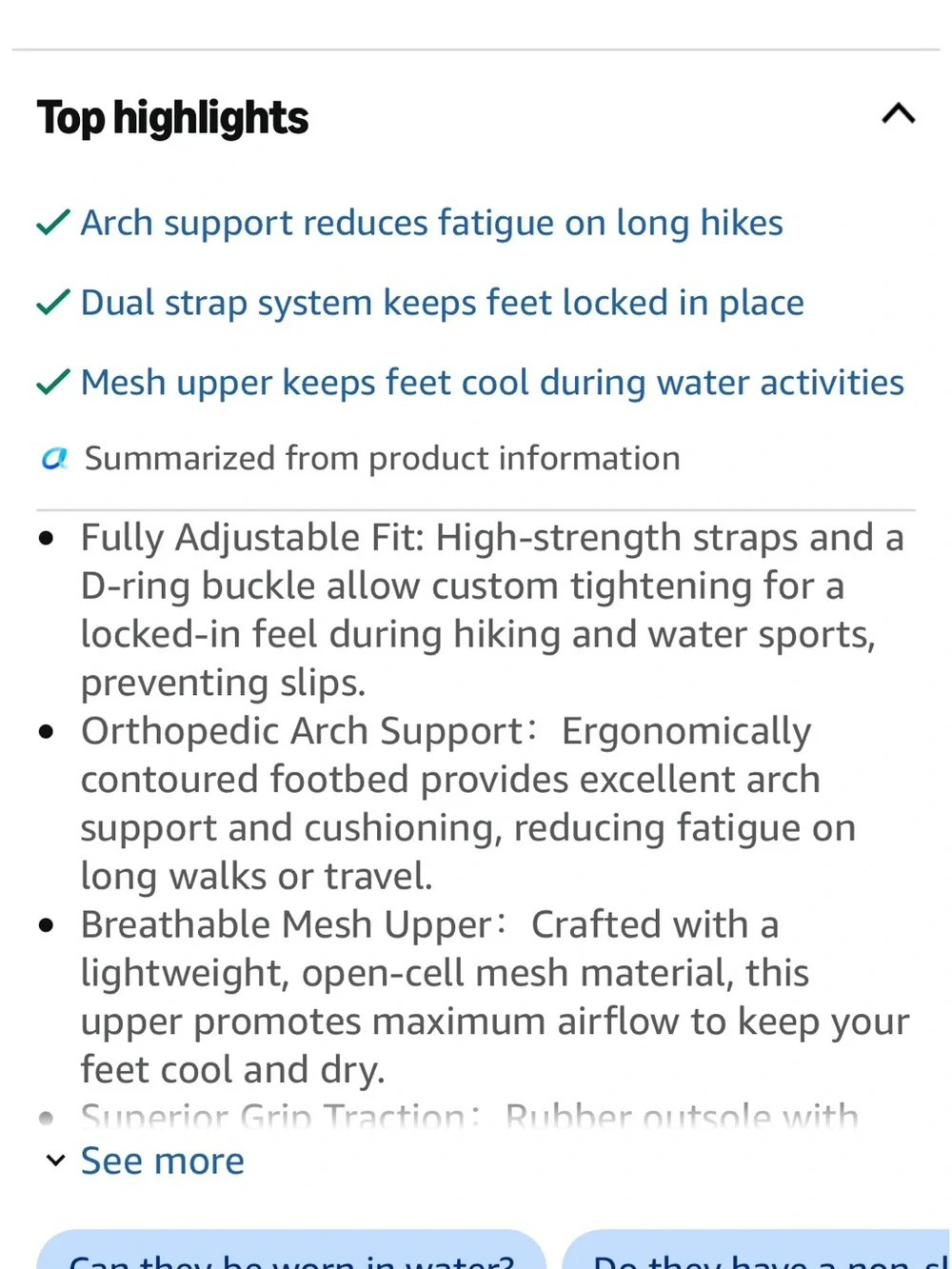 ONCAI Men's Hiking Sandals, Arch Support Orthopedic Recovery Walking Sandal